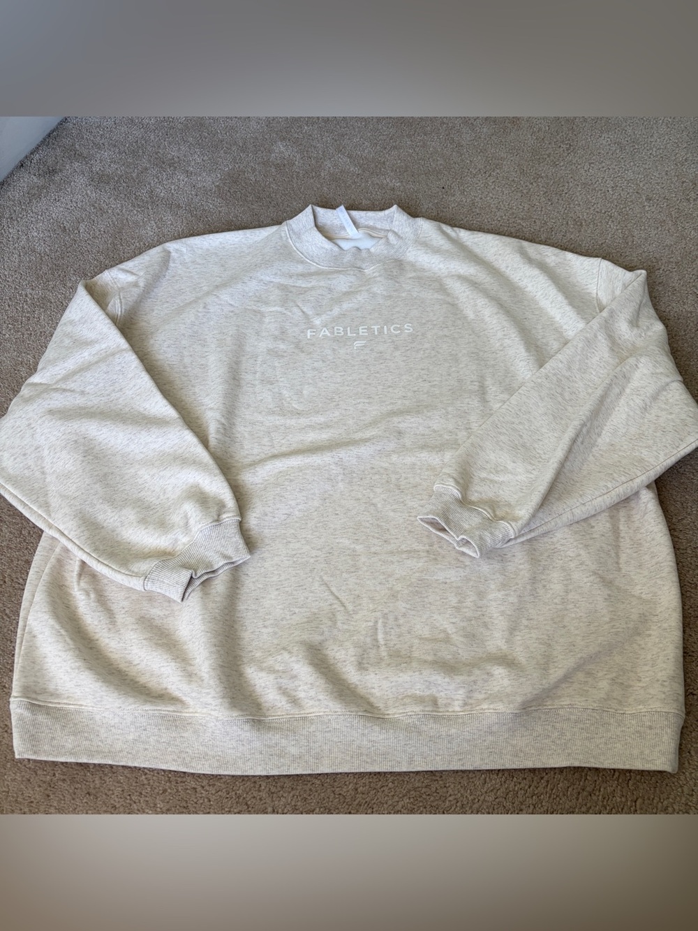 Fabletics Women’s Mock neck Sweatshirt - Heather Oatmeal